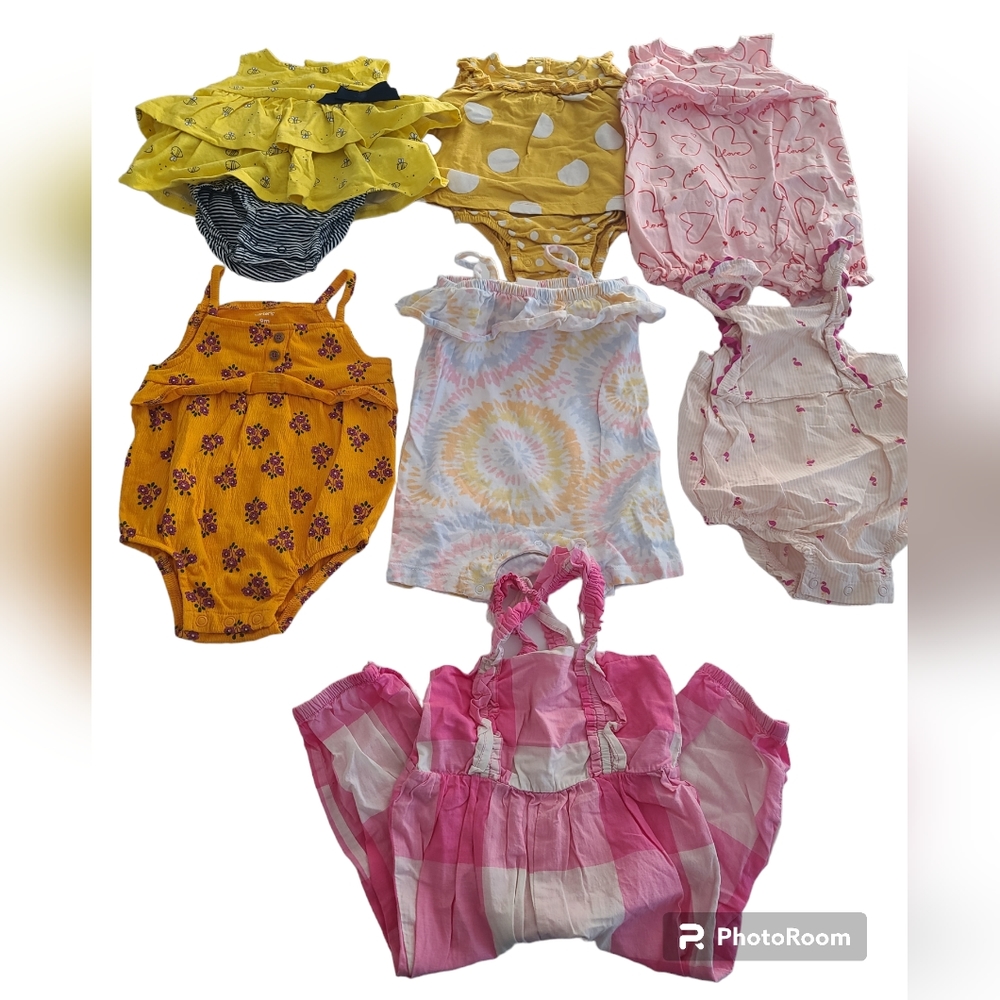 Baby Girl Clothes Bundle 7 Outfits Size 9 Months